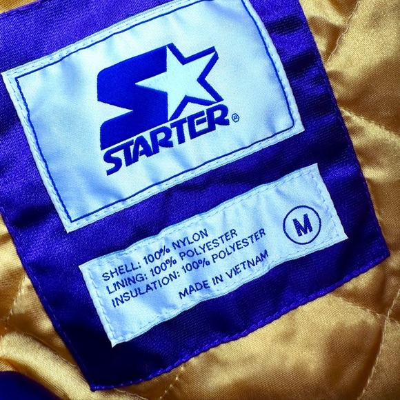 Vintage Los Angeles Lakers Starter Jacket Medium 90s Satin NBA Purple - Picture 8 of 8